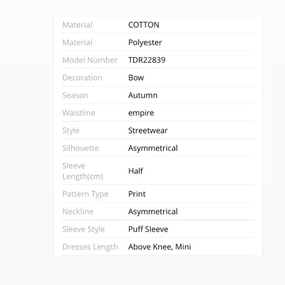 NWT Print Hit Dress Asym metrical Collar Puff Half - Picture 7 of 7